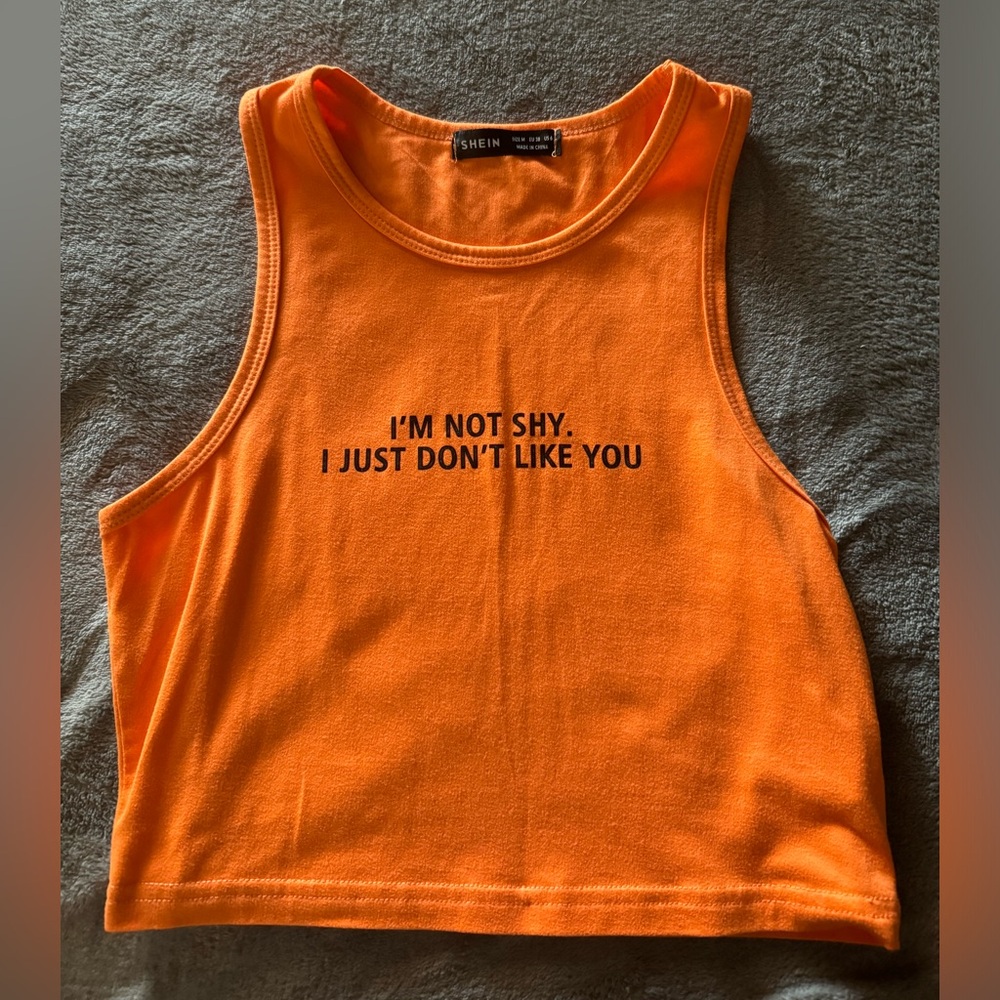shein orange crop top size small